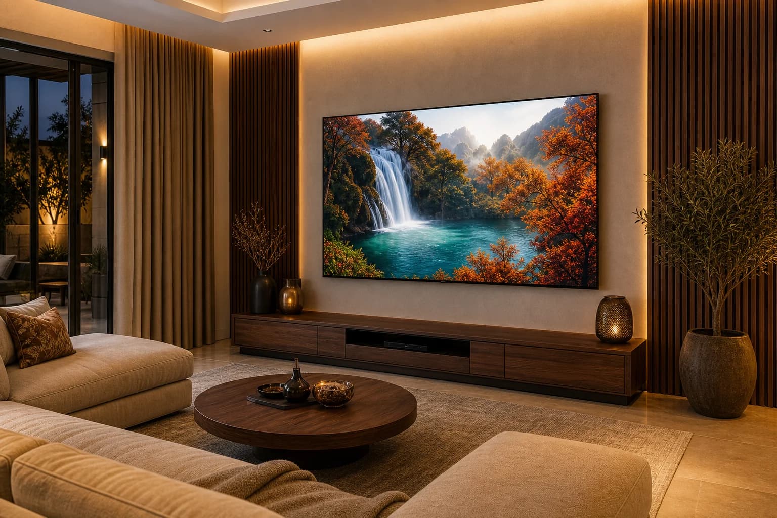 65-inch TV in a modern living room